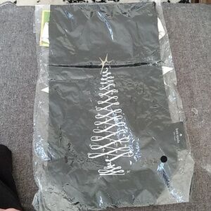 kate spade black and white holiday tree gift bag